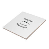 Camp one happy birthday name date campingadventure tegeltje (Zijkant)