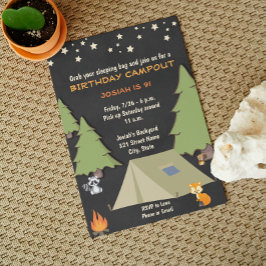 Camp Out Birthday Invitation Kaart