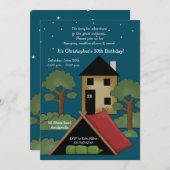 Camp Out - Birthday Party Invitation Kaart (Voorkant / Achterkant)