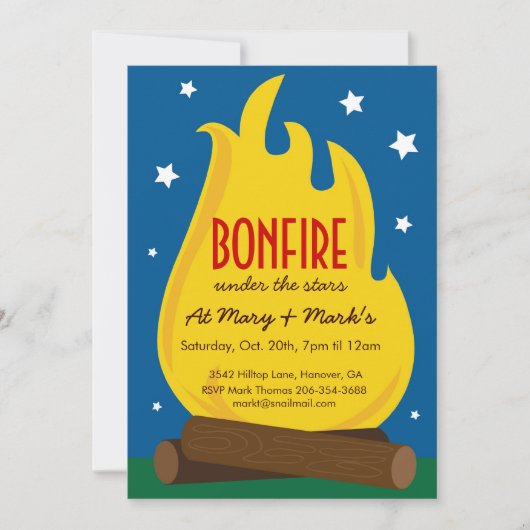 Camp out Birthday Party Invitation Kaart (Voorkant)