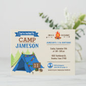 Camp out Glamping Birthday Party Invitation Kaart (Staand voorkant)