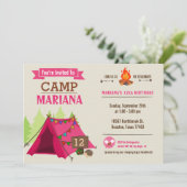 Camp out Glamping Birthday Party Invitation Kaart (Staand voorkant)