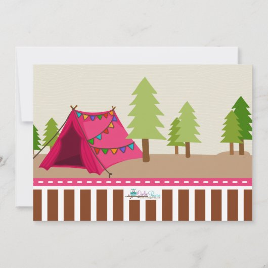 Camp out Glamping Birthday Party Invitation Kaart (Achterkant)