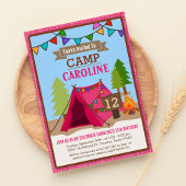 Camp out Glamping Birthday Party Invitation Kaart