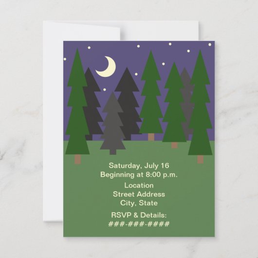 Camp Out Invitation - Camp Fire Kaart (Achterkant)