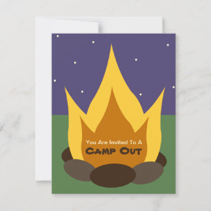 Camp Out Invitation - Camp Fire Kaart