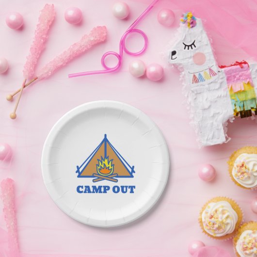 Camp out papieren bordje (Feest)
