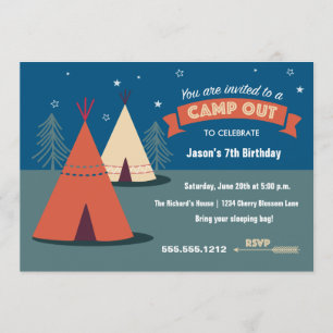 Camp Out Party Kaart