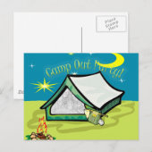 Camp Out Photo Party Card Uitnodiging Briefkaart (Voorkant / Achterkant)