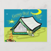 Camp Out Photo Party Card Uitnodiging Briefkaart (Voorkant)