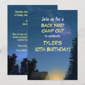 Camp Out Sterrennacht Party Uitnodiging (Voorkant / Achterkant)