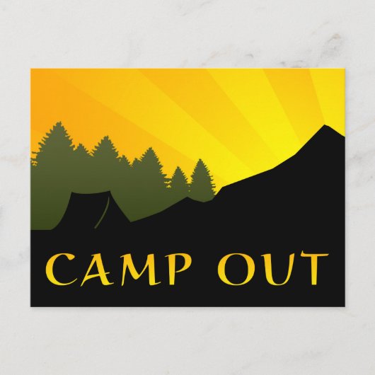 Camp Out Sunset Scene Briefkaart (Voorkant)