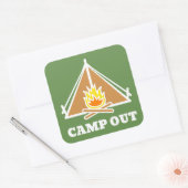 Camp out vierkante sticker (Envelop)