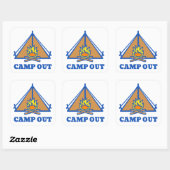 Camp out vierkante sticker (Vel)