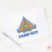 Camp out vierkante sticker (Envelop)