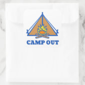 Camp out vierkante sticker (Tas)