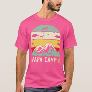 Camp Papa Camp de Bergboom Happy Camping Day Papa T-shirt