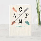 Camp Personalize Name Arrows on Wood Pattern Kaart (Voorkant)