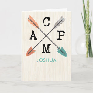 Camp Personalize Name Arrows on Wood Pattern Kaart