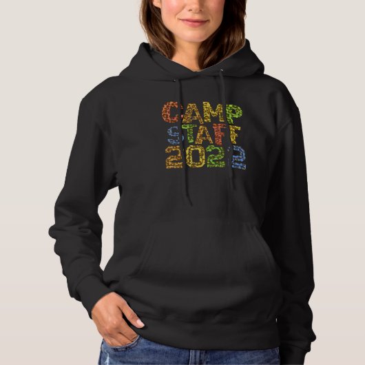 Camp Personeel 2022 Leopard Print Host Zomer Couns Hoodie (Voorkant)