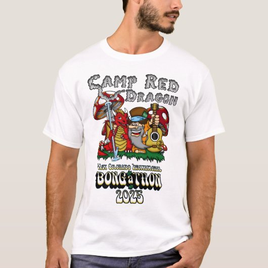 Camp Red Dragon 2025 B.A.T. Wit Basic T-shirt (Voorkant)