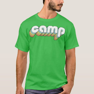 Camp Retro Rainbow Typografie Vervaagd Stijl T-shirt