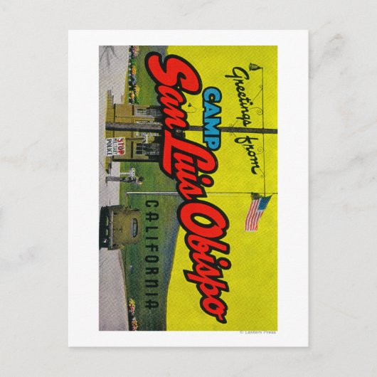Camp San Luis Obispo, Californië Briefkaart (Voorkant)