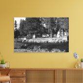 Camp Sherman, uitzicht Oregon van Rogers Cabins Canvas Afdruk (Insitu (Woonkamer))
