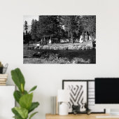 Camp Sherman, uitzicht Oregon van Rogers Cabins Poster (Thuiskantoor)