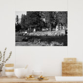 Camp Sherman, uitzicht Oregon van Rogers Cabins Poster (Keuken)