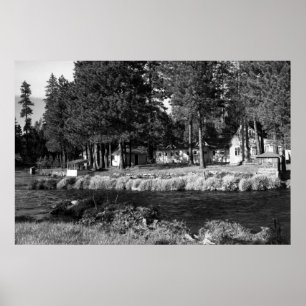 Camp Sherman, uitzicht Oregon van Rogers Cabins Poster