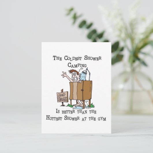 Camp Shower Briefkaart (Staand voorkant)