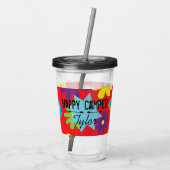Camp Site Groovy Flower Beer Kinder Tumbler Acryl Drinkbeker (Achterkant)