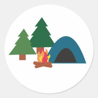 Camp Site Ronde Sticker