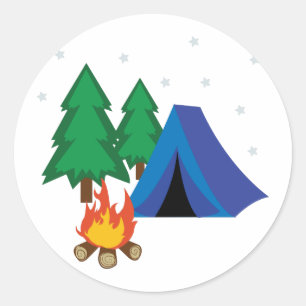 Camp Site Ronde Sticker