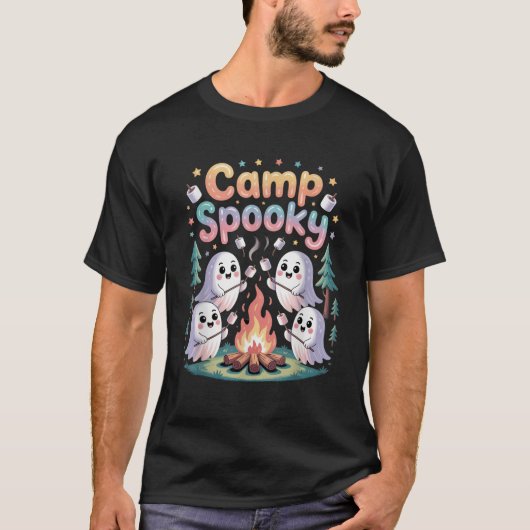 Camp Spooky Summerween Summer Halloween Schattige T-shirt (Voorkant)