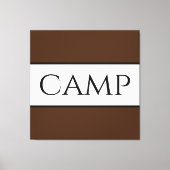 CAMP Sportieve Retro Bold Bruin Wit Brede Strepen Canvas Afdruk (Voorkant)