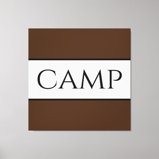 CAMP Sportieve Retro Bold Bruin Wit Brede Strepen Canvas Afdruk (Voorkant)