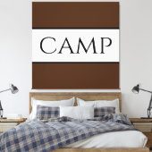 CAMP Sportieve Retro Bold Bruin Wit Brede Strepen Canvas Afdruk (Insitu (Slaapkamer))