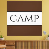 CAMP Sportieve Retro Bold Bruin Wit Brede Strepen Canvas Afdruk (Insitu (Woonkamer))