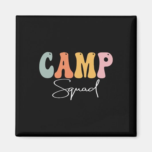 Camp Squad Retro Groovy , Happy First Day of Magneet (Voorkant)