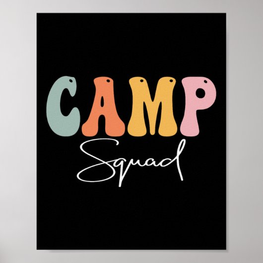 Camp Squad Retro Groovy , Happy First Day of Poster (Voorkant)