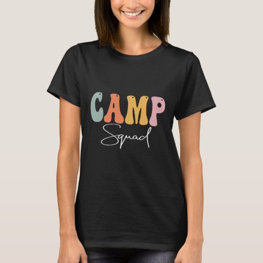 Camp Squad Retro Groovy , Happy First Day of T-shirt (Voorkant)