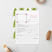 Camp Stationery invullen Notitiekaartje (Voorkant / Achterkant in situ)