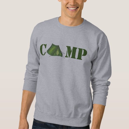 CAMP Summer Hiking Camping Green Tent Sweatshirt (Voorkant)