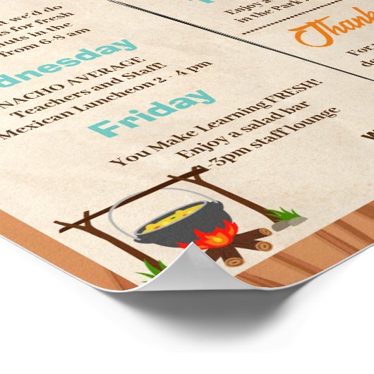 Camp Teacher en Personeel Waardering sjabloon Poster (Hoek)