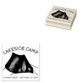 Camp Tent Campground in de zomer, buiten Adres Rubberstempel (Gestempeld)