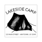Camp Tent Campground in de zomer, buiten Adres Rubberstempel (Afrduk)