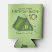 Camp Tent Sleepover Camping Birthday Bash Blikjeskoeler (Voorkant)