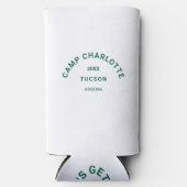 Camp thema Bachelorette Forest Green Crest Seltzer Blikjeskoeler (Voorkant)